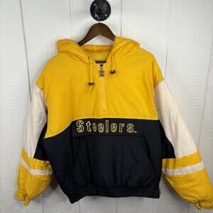Vintage 90’s Pittsburgh Steelers Game Day Puffer Jacket Size Large